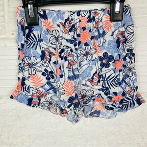 Disney Moana Blue and Orange Hawaiian Floral pajama ruffle Shorts size 5T